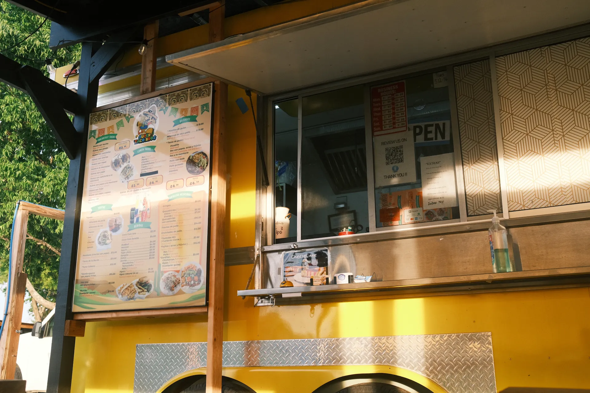 a yellow food truck